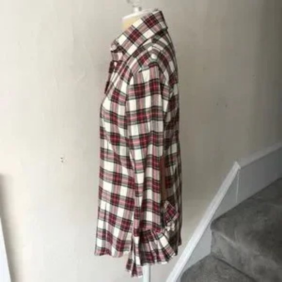 Alicia Bell Elbow Patch Flannel Plaid Button Down - Picture 3 of 6